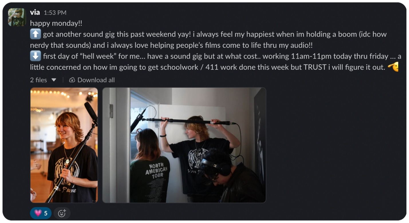 Creator community Slack message 3