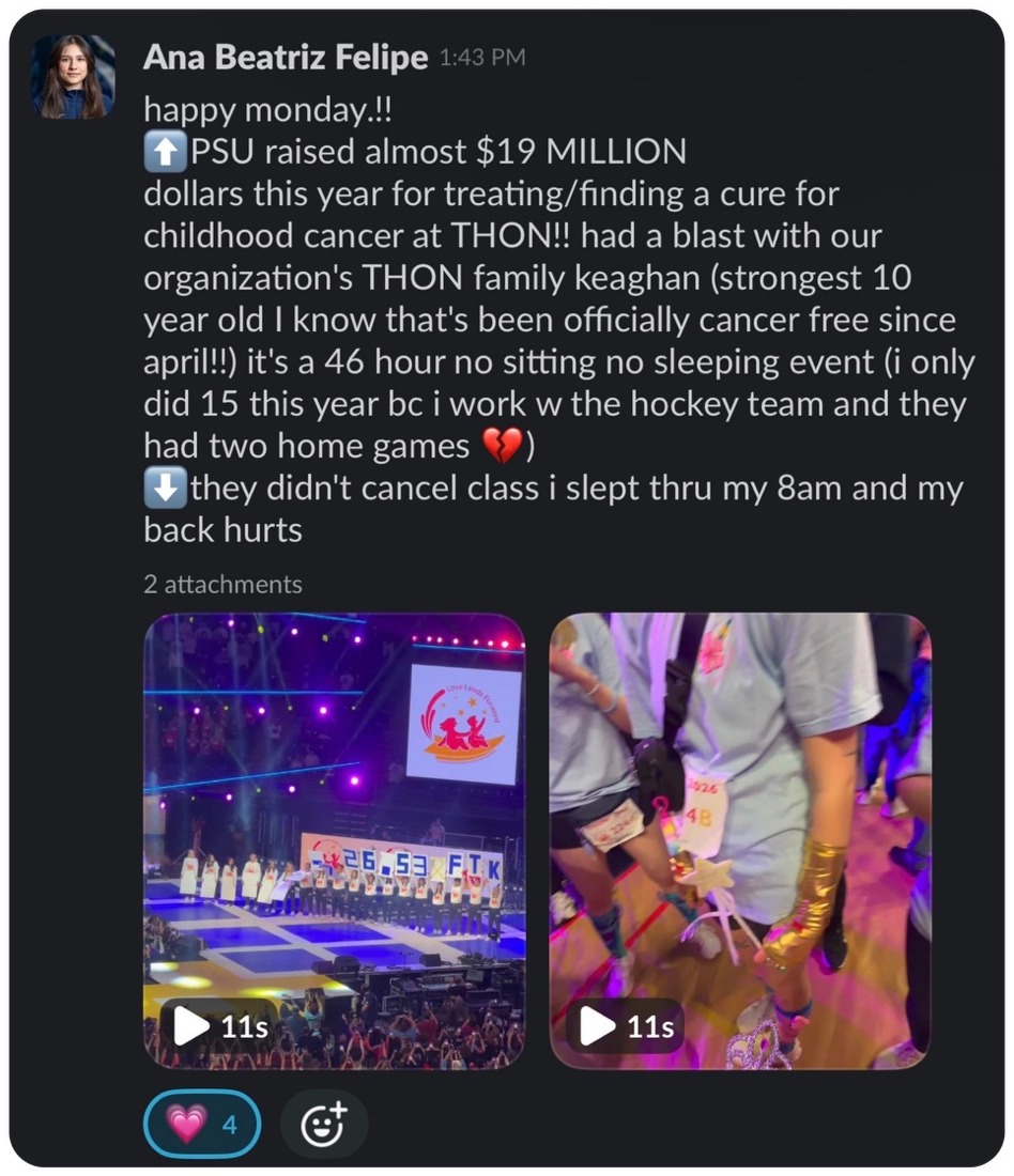 Creator community Slack message 4